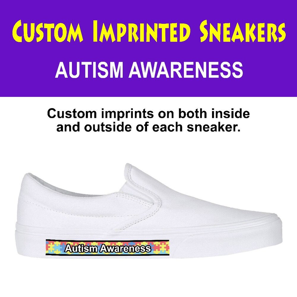 CUSTOM IMPRINTED SNEAKERS - AUTISM AWARENESS
